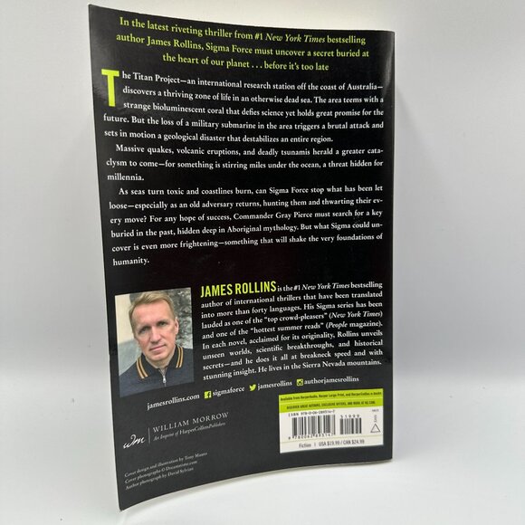 James Rollins Tides Of Fire 2023 First Edition Paperback Thriller Action Novel - Picture 2 of 3